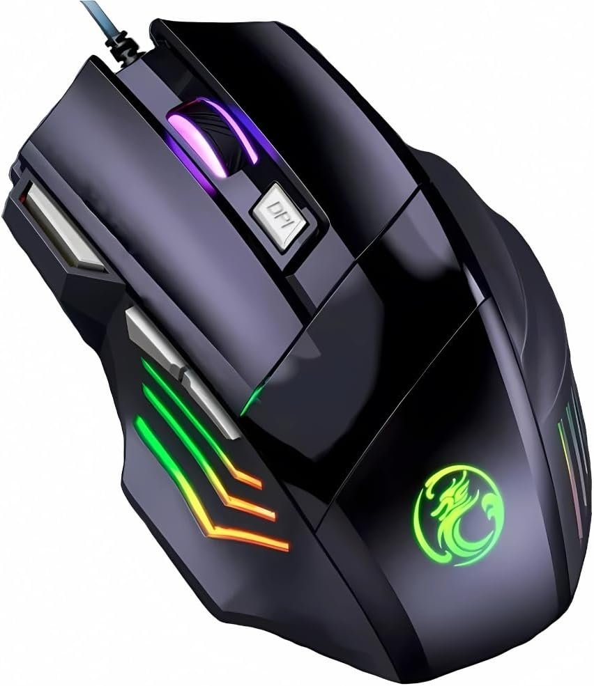 Mouse Gamer Anúbis 7 Botões 32000 DPI Ajustável LED RGB Alta Precisão e Velocidade